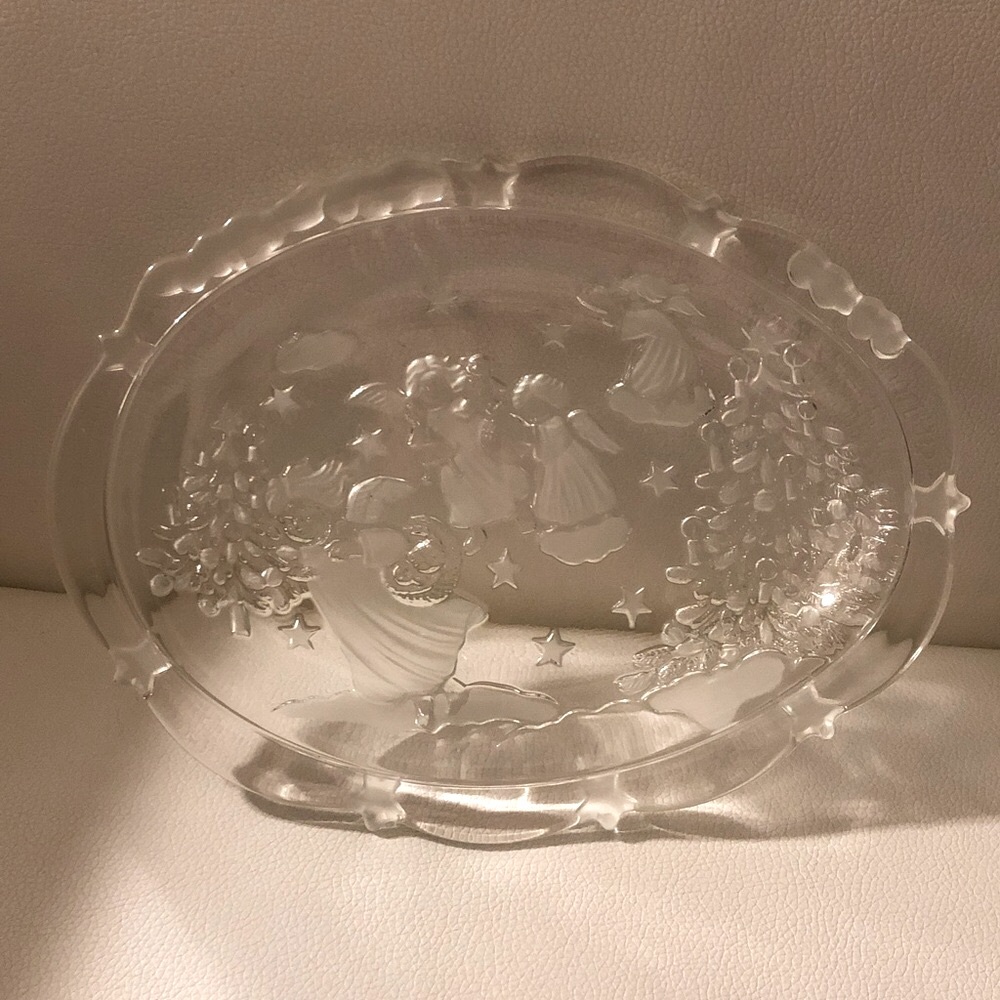 MIKASA Clear Glass Decorative Angel Plate